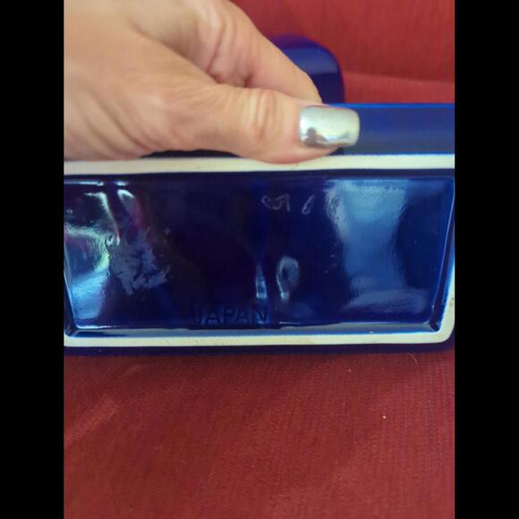 Cobalt blue vintage butter dish and creamer - Picture 4 of 7